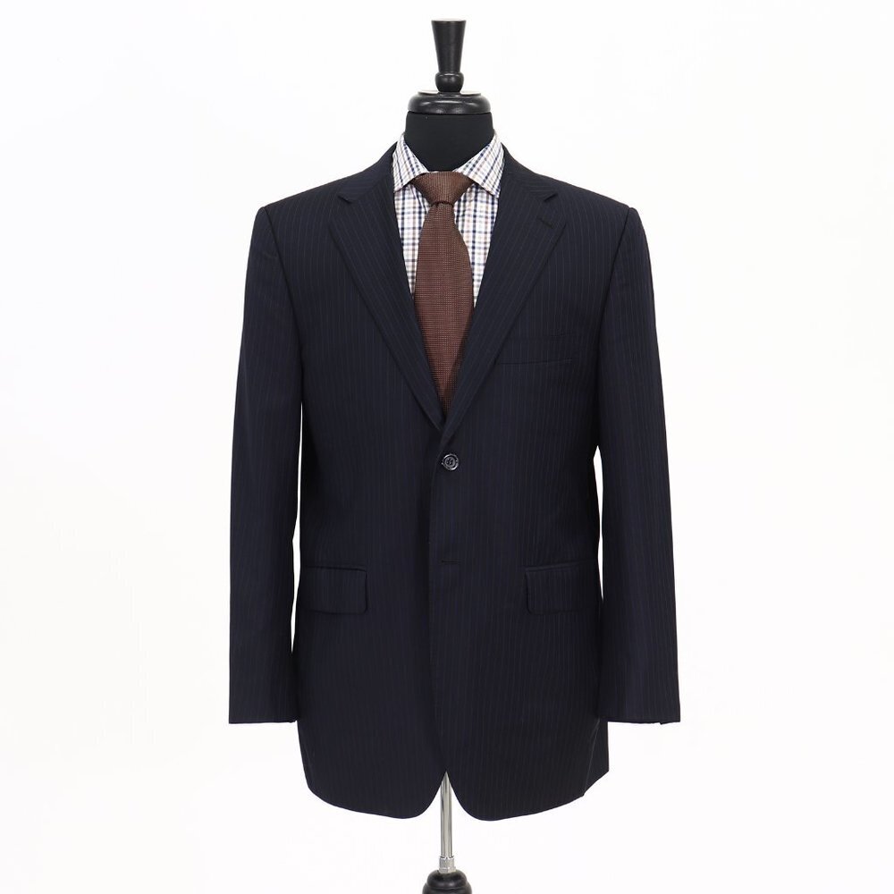 Marco Valentino 42R Navy Striped 2-Button Sport Coat Blazer Jacket G085